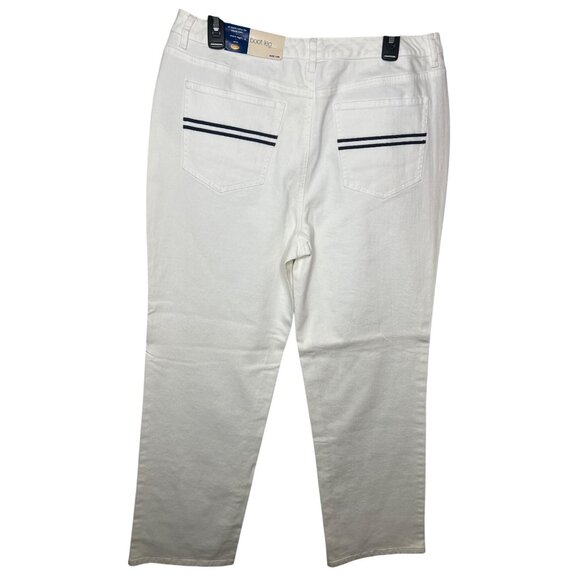 Talbots Boot Leg White Stretch Denim Jeans Womens Fit Size 14M - Picture 5 of 14